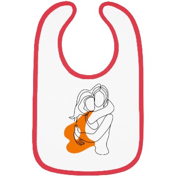Discover Lesbian Couple Minimalist Line Art Bibs