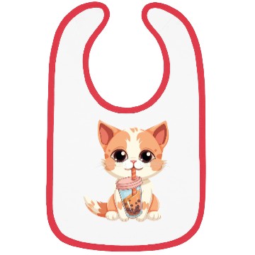 Discover Cat Boba Tea Bubble Tea Anime Kawaii Neko Bibs