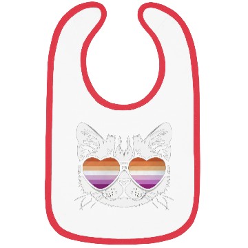 Discover Funny Lesbian Cat with Lesbian Flag Glasses Bibs