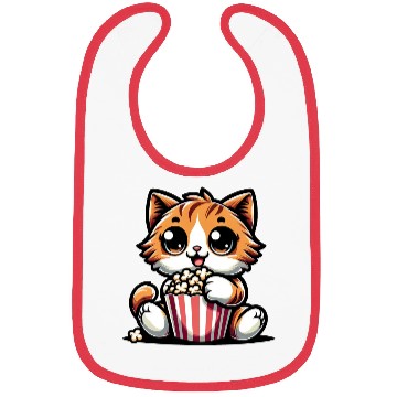 Discover Cinema Cat, Cute Tomcat with Popcorn Bibs