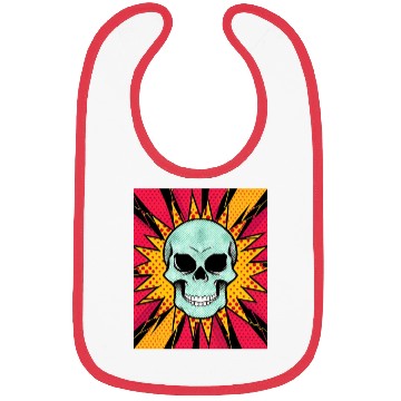 Discover style halftones, dynamic skull Bibs
