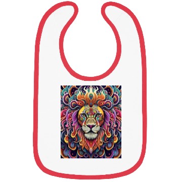 Discover Psychedelic lion illustration vibrant colors Bibs