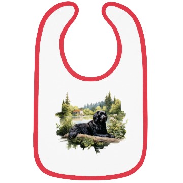 Discover Newfoundland Dog Cottagecore Lakeside Serenity Bibs