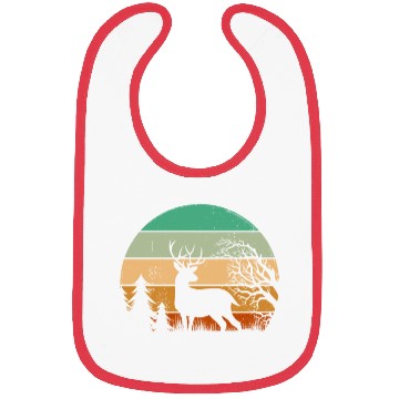 Discover Serene Deer Twilight Forest Silhouette Bibs