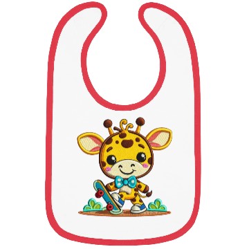 Discover Skateboarding Giraffe Buddy Bibs