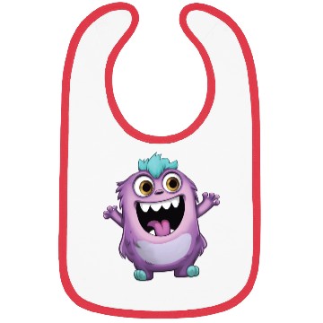 Discover Warm Purple Monster Greetings Bibs