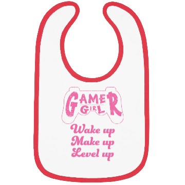 Discover Gamer Girl Wake Up Make Up Level Up Bibs