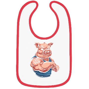 Discover Pig Pork Biceps Tattoo I Love Dad Bibs
