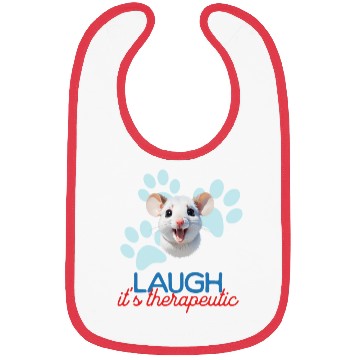 Discover Cute Mouse Minimalist Style Laugh it's therapeutic Bibs