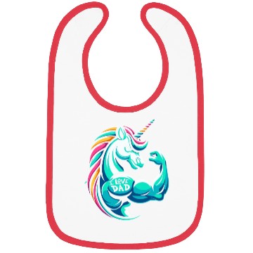 Discover Unicorn I Love Dad Bibs
