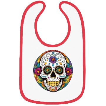 Discover Sugar skull rainbow Bibs