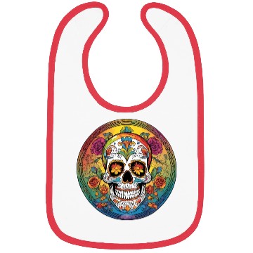 Discover Sugar skull rainbow Bibs
