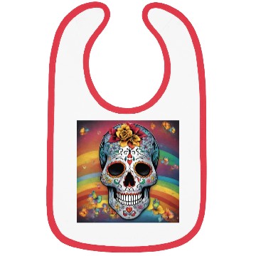 Discover A Sugar Skull pastel colors & Rainbow Bibs