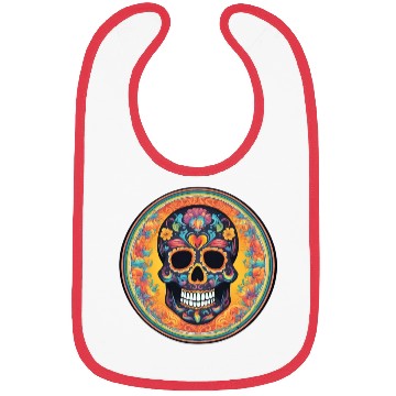 Discover Sugar skull rainbow Bibs