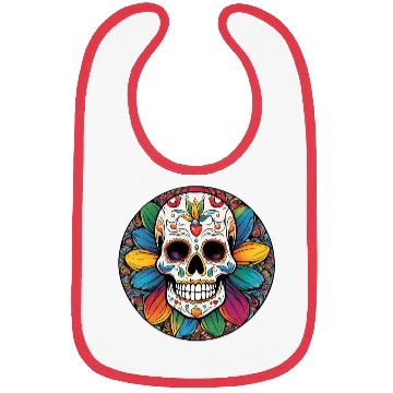 Discover Sugar skull rainbow Bibs