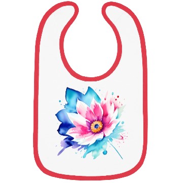 Discover Color Splash: pink flower Bibs