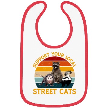 Discover Support Your Local Street Cats Bibs,Opossum