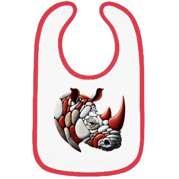 Discover Rustic Terra Rhinoceros Pebble Art Piece Bibs