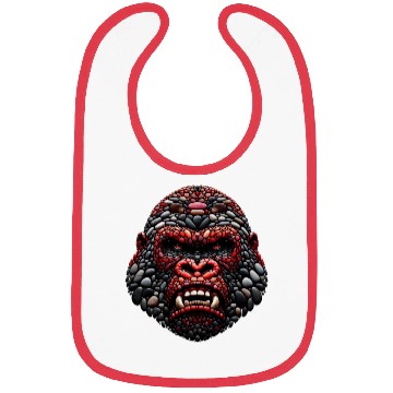Discover Ferocious Ruby Gorilla Pebble Art Expression Bibs