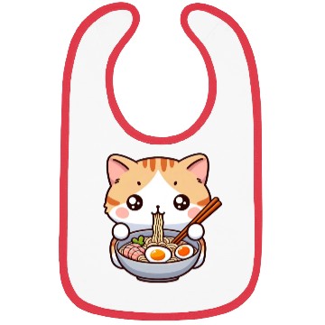 Discover Cute Cat Eating Ramen Bibs