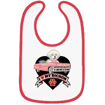 Discover A cute I love my Bichon Frise Dog Bibs