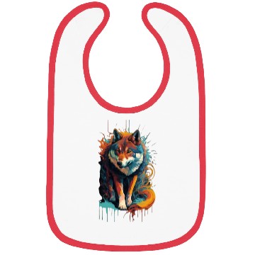 Discover artistic wolf unique design Bibs
