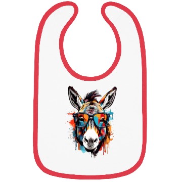 Discover beautiful donkey with sun glasses unique design Bibs