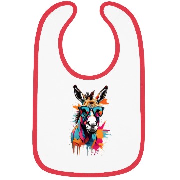 Discover artistic unique donkey design with sun glasses Bibs