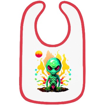Discover Green Alien Design Bibs