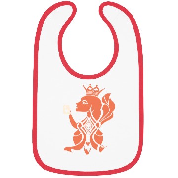 Discover Queen Hearts Playing Card Design 2 Color Vector Bibs