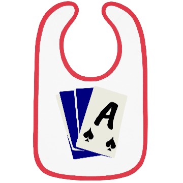 Discover Playing Card Hand, Ace Showing 3 Color Vector Bibs