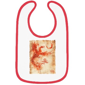 Discover Fantasy Papyrus Scroll Japanese Art Silhouette Bibs