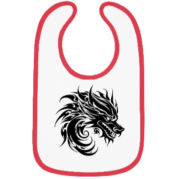 Discover Roaring Chinese Dragon In Tattoo Style Bibs