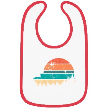 Discover Retro Evergreen Sunset Stepped Circle Design Bibs