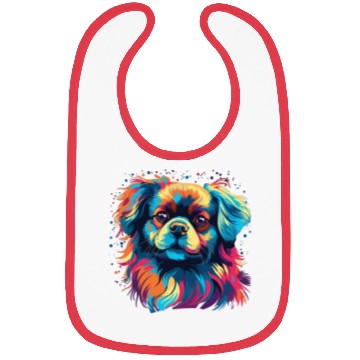Discover Watercolor Colorful Tibetan Spaniel Bibs