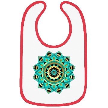 Discover Mandala blue gold black with hearts Bibs