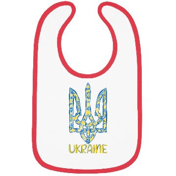 Discover Ukraine trident in Ukrainian flag colors Bibs
