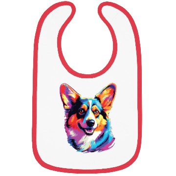 Discover Watercolor Colorful Pembroke Welsh Corgi Bibs