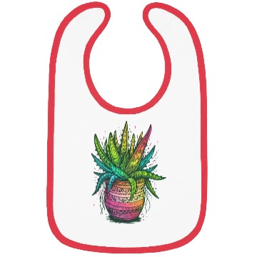 Discover Psychedelic Aloe Vera Succulent Plant Gardener Bibs