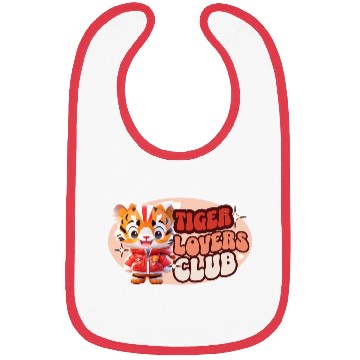 Discover Cute Tiger personified with red jacket Bibs