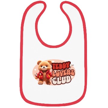Discover Cute Teddy personified with red jacket Bibs