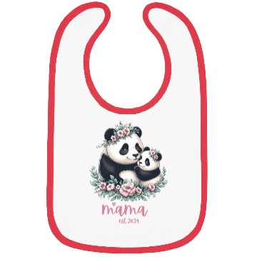 Discover Mama est 2024 I Panda Bear Mum I First Time Mom Bibs