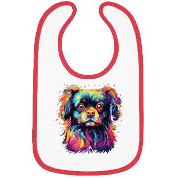 Discover Watercolor Colorful Tibetan Spaniel Bibs