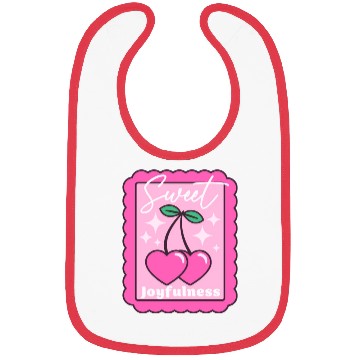 Discover Sweet Joyfulness Cherry Hearts Stamp Bibs
