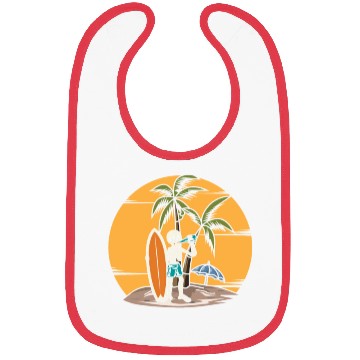 Discover Surfing Surfer Skeleton Skull Nature Bibs