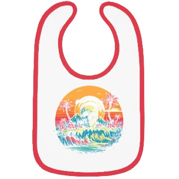 Discover Surfing Surfer Skull Nature Bibs