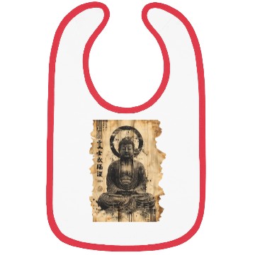 Discover Vintage Papyrus Scroll Japanese Silhouette Buddha Bibs