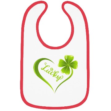 Discover Saint Patricks Day Heart - Lucky Irish Clovers Bibs