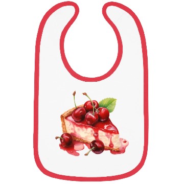 Discover Slice of Red Cherry Cheesecake Bibs