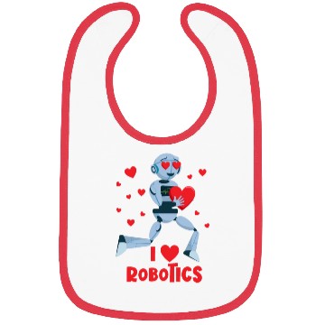 Discover I Love Robotics Red Heart Robot Engineer Robotics Bibs